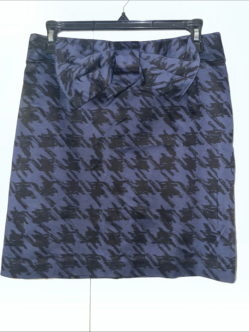 Forever 21 Blue & Black Houndstooth Mini Skirt with Bow
